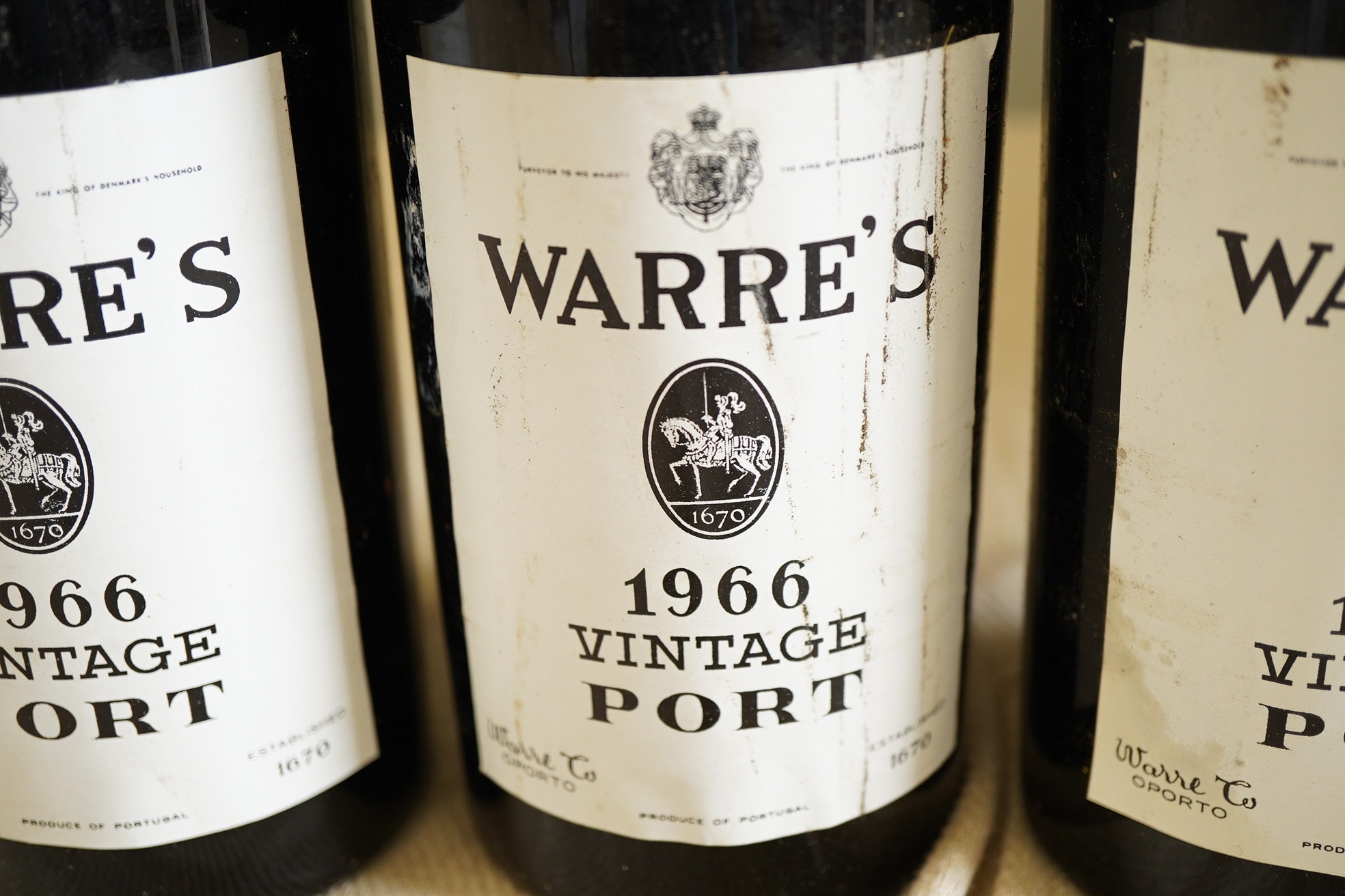 Three bottles of 1966 Warre's vintage port